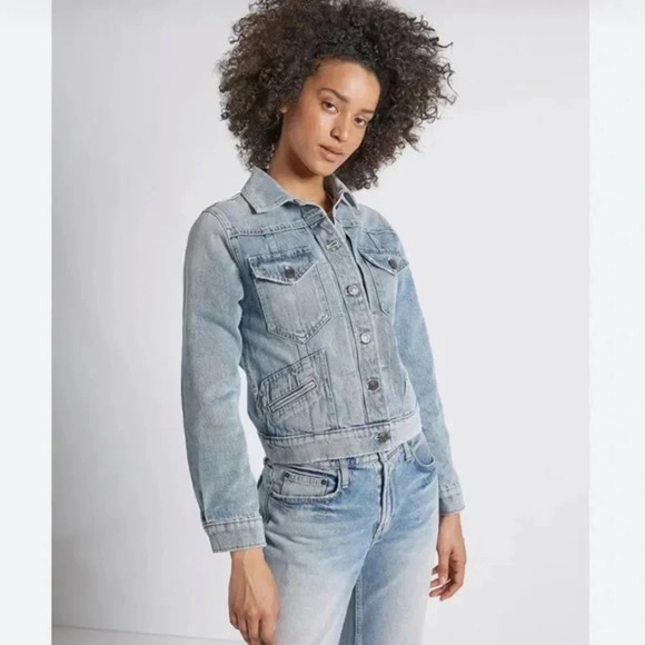 NWT Current/Elliott Light Wash Boulder Jean Jacket Dream Water Size 2 (Medium) - Picture 4 of 14